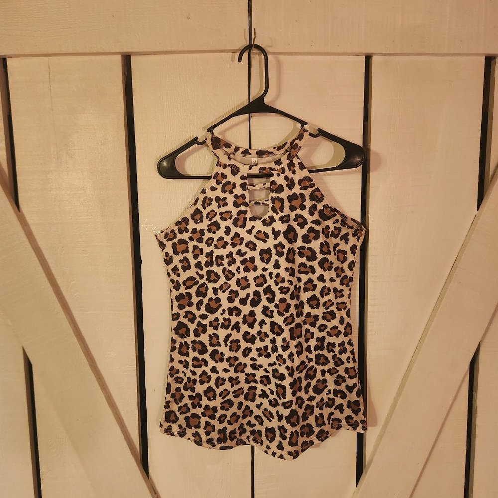NEVER WORN! Leopard Print Stretchy Tank - M